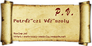 Petróczi Vászoly névjegykártya